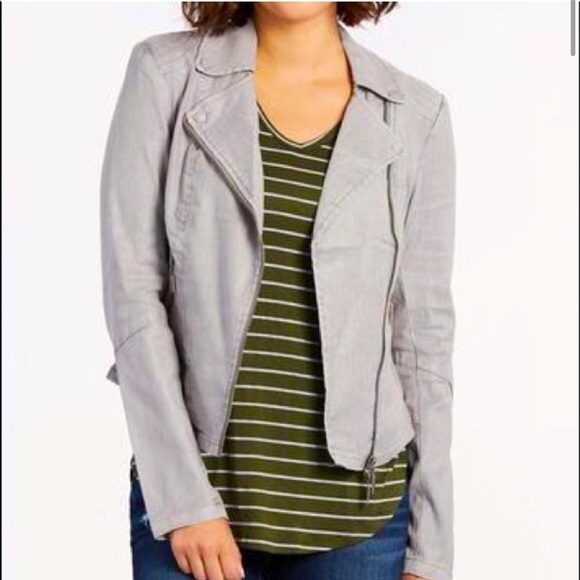 SOLD Anthropologie Level 99 size xs light gray moto jacket - Picture 2 of 7